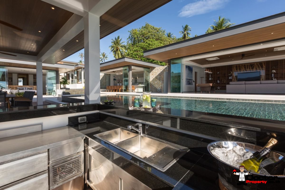 New 7 Bedroom Beachfront Villa – Laem Sor, Koh Samui – For Sale